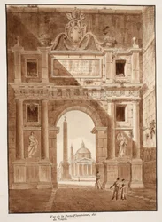 View of the Porta Flaminia, or Porta del Popolo, 1833